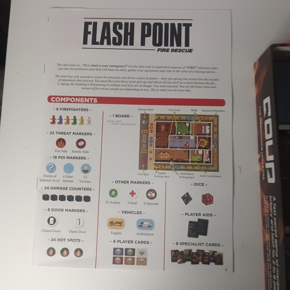 Flash Point Fire Rescue Board Game Indie Boards & Cards Complete Firefighter - Picture 7 of 16